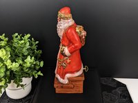 Vintage Ceramic Santa Music Box