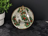 Vintage Ucago December Holly Tea Cup and Saucer Set