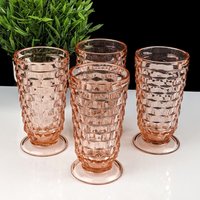 Indiana Glass American Whitehall Peach 4pc Cooler Glass Set