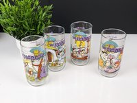 Set of 4 Hardees Flintstones Glasses, The First 30 Years