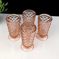 Indiana Glass American Whitehall Peach 4pc Cooler Glass Set