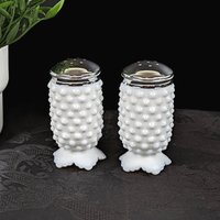 Vintage Fenton Hobnail Milk Glass Salt and Pepper Shaker Set