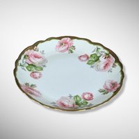 Prince Regent Bavaria Floral Salad Plate with Pink Flowers and Gold Rim