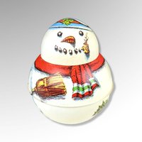 1981 Bristol Ware Snowman Collectible Metal Container