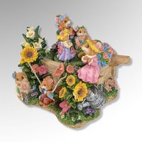 Save for John  - Vintage San Francisco Music Box Mice with Flowers Music Box