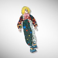 Vintage Clown Doll Pair with Porcelain Hands and Faces