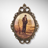 Pair of Vintage Praying Settlers Framed Pictures