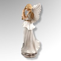 Angel Playing Mandolin Light Up 12 1/2" Statue