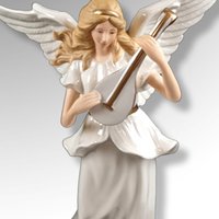 Angel Playing Mandolin Light Up 12 1/2" Statue