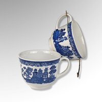 2 Vintage Johnson Bros Blue Willow Cups