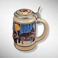 Vintage Budweiser Endangered Species Stein Gray Wolf