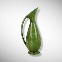 Small Green Mid Century Modern Bud Vase
