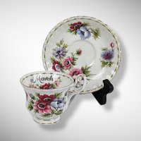 Royal Albert Anemones March Tea Cup and Saucer