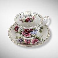 Royal Albert Anemones March Tea Cup and Saucer