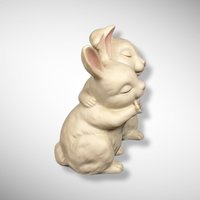 1990 Homco 'He Loves Me' Rabbits Figurine