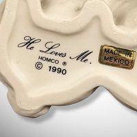 1990 Homco 'He Loves Me' Rabbits Figurine