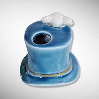 Vintage Mouse in Blue Top Hat Toothpick Holder