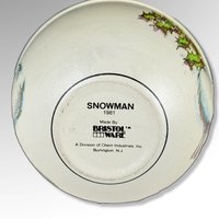 1981 Bristol Ware Snowman Collectible Metal Container
