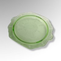 1930s Anchor Hocking Princess Uranium 11" Green Cake Stand, Depression Glass