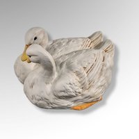 Vintage Porcelain Figurine with 2 Cuddling Geese