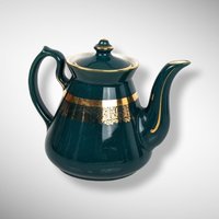 Vintage Hall Philadelphia Dark Green and Gold Teapot 080X