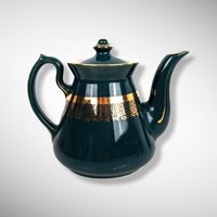 Vintage Hall Philadelphia Dark Green and Gold Teapot 080X