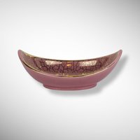 Mid Century Modern Pink and Gold Bowl Made in Germany