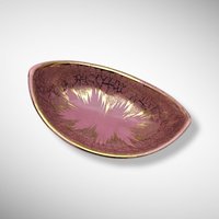 Mid Century Modern Pink and Gold Bowl Made in Germany