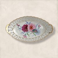 Aiyo Reticulated Bowl with Pink Flowers: Vintage Elegance from Occupied Japan
