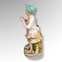 Vintage Homco Girl with Birdhouse Figurine 8880 (Flawed)
