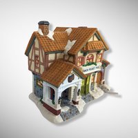 1999 Santa's Workbench Towne Series Back Pocket Pub Lighted House