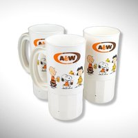 3 Vintage A&W Plastic Mugs