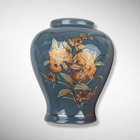 Hand-Painted Floral Ceramic Jar