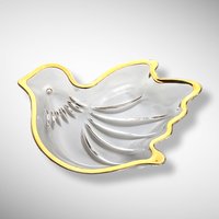 Mikasa Gold Rimmed Glass Dove Dish