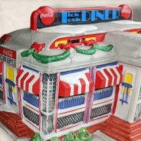 1992 Coca-Cola Town Square Tick Tock Diner Village House