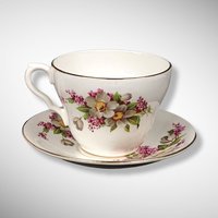 Vintage Clarence Magnolia Bone China Tea Cup and Saucer Set