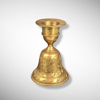 Pair of Vintage Brass Bell Candlestick Holders, Z.Y. India World Gift