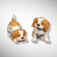 Pair of Vintage Homco Dog Figurines 1407