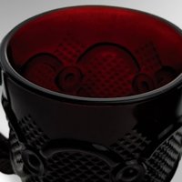 Vintage Pair of Avon Cape Cod Red Flat Mugs