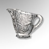 Vintage Crystal Creamer/Pitcher with Flowers