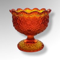 Vintage Daisy and Button Amberina Compote without Lid