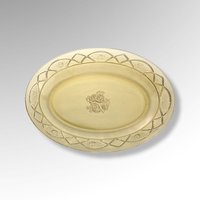 1930's Federal Glass Rosemary "Dutch Rose" 12" Platter, Depression Glass