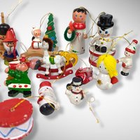 Collection of Vintage Wooden Ornaments
