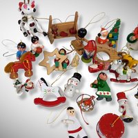Collection of Vintage Wooden Ornaments
