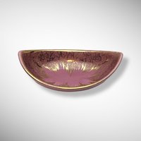 Mid Century Modern Pink and Gold Bowl Made in Germany