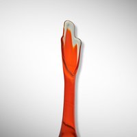 Mid Century 18" Orange Swung Glass Vase