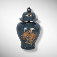 Hand-Painted Floral Ceramic Jar