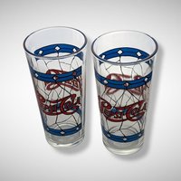 Pair of Pepsi-Cola Stained Glass Look Tumblers