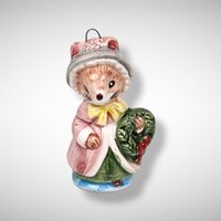 Vintage Porcelain Hunca Munca Like Mouse Figurine, Unmarked