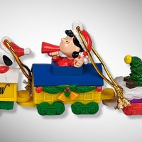Vintage 4 Piece Peanuts Train Ornament Set